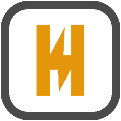 Heistech logo — H met bliksemteken